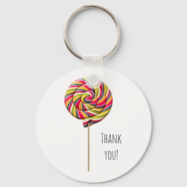 Colorful Swirl Lollipop Keychain (Front)