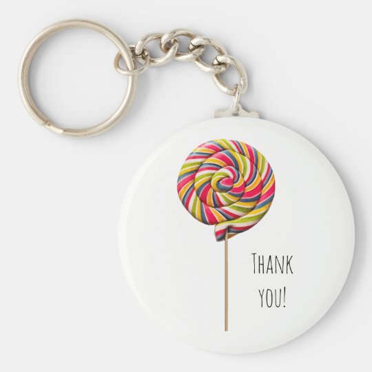 colorful swirl lollipop keychain