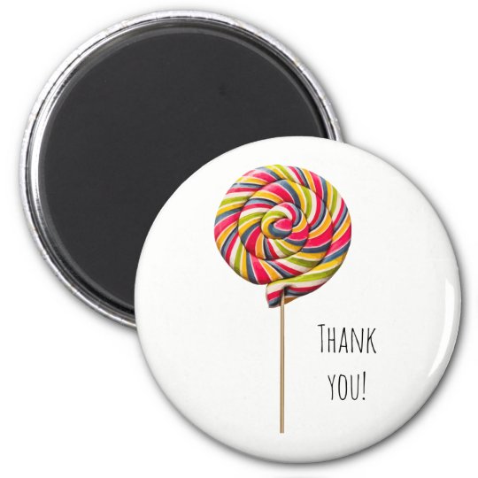 colorful swirl lollipop magnet