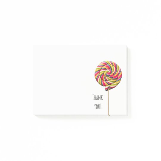 colorful swirl lollipop post-it notes
