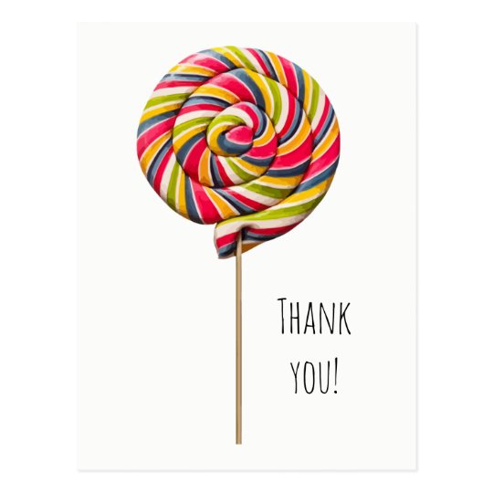 colorful swirl lollipop postcard