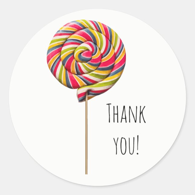 Colorful Swirl Lollipop Sticker (Front)