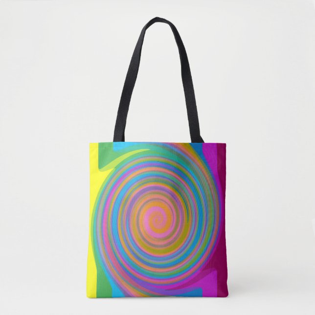 Colorful swirl pattern tote bag (Front)