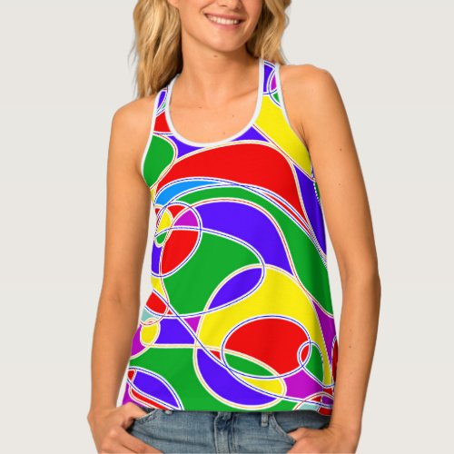 Colorful Swirl Style Womens All_Over Racerback Tank Top