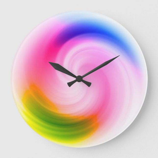 Colorful Swirl - Wall Clock (Front)