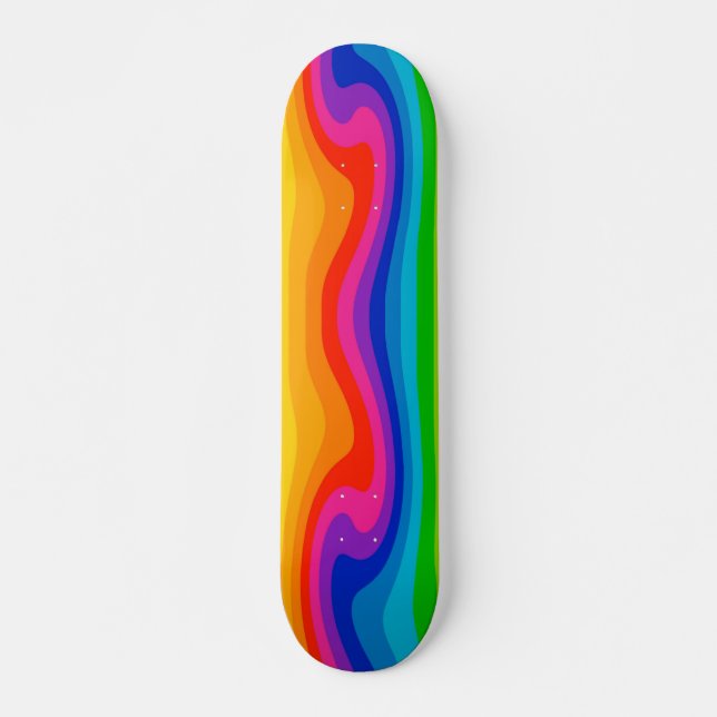 Colorful Swirling Color Wheel Skateboard (Front)