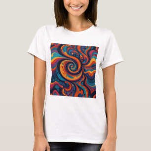 Colorful Swirling Typography - Psychedelic Design T-Shirt