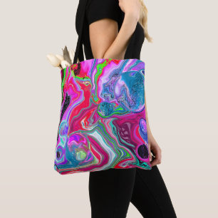 Colorful Swirls Abstract Fluid Art Tote Bag
