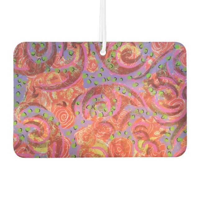 Colorful Swirls  Air Freshener (Front)