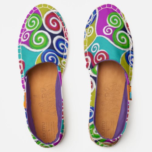   Colorful Swirls Cheerful Multicolored Arabesques Espadrilles