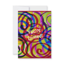 Colorful Swirls Invitation