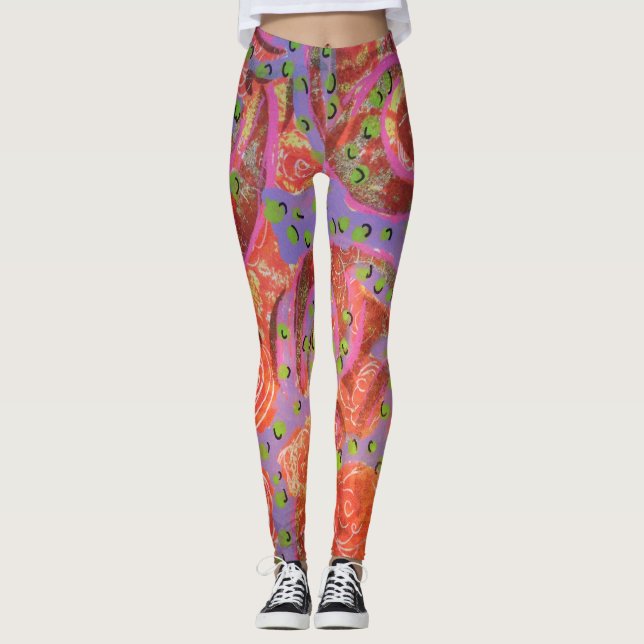 Colorful Swirls Leggings (Front)