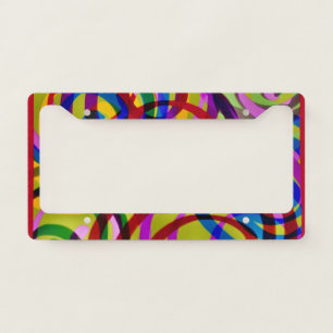 Colorful Swirls License Plate Frame
