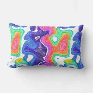 colorful swirls  lumbar pillow