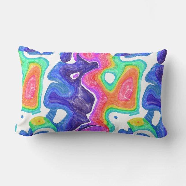colorful swirls  lumbar pillow (Front)