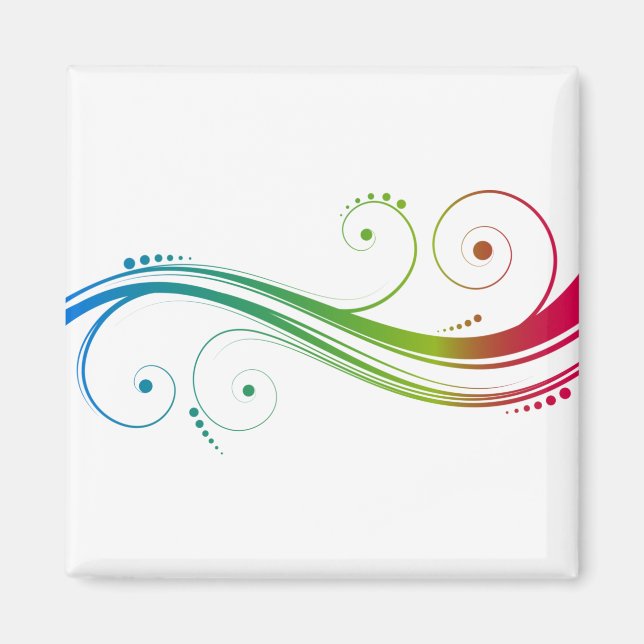 Colorful Swirls Magnet (Front)
