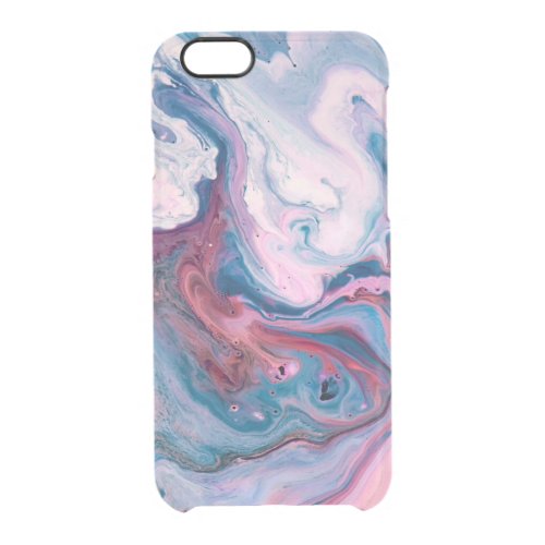 Colorful Swirls  Marble Stone Print Clear iPhone 66S Case