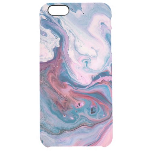 Colorful Swirls  Marble Stone Print Clear iPhone 6 Plus Case