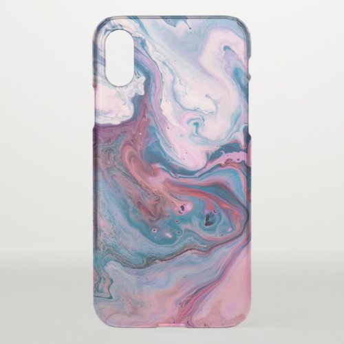 Colorful Swirls  Marble Stone Print iPhone X Case