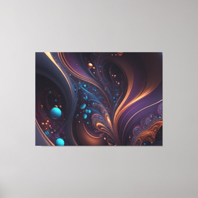 Colorful Swirls of Paint Purple Black Canvas Art (Front)