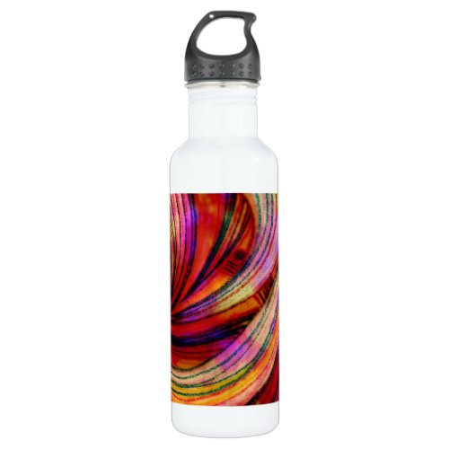 Colorful Swirls Painted Crayon Abstract Stainless Steel Water Bottle