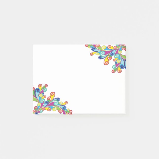 Colorful Swirls Post-it® Notes (Front)