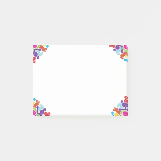 Colorful Swirls Post-it® Notes (Front)