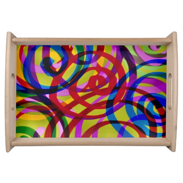 Colorful Swirls Serving Tray (Front)