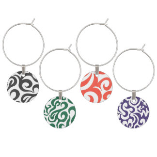 Colorful Swirls Wine Charms