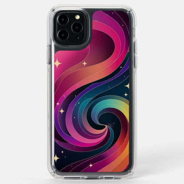 Colorful Swirly Gradient Wallpaper Phone Case (Front (Black Phone))