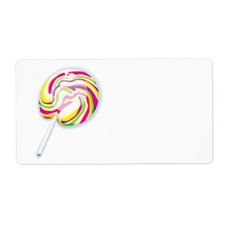 colorful swirly lollipop label