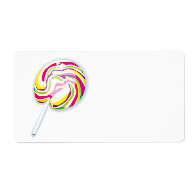 colorful swirly lollipop label (Front)