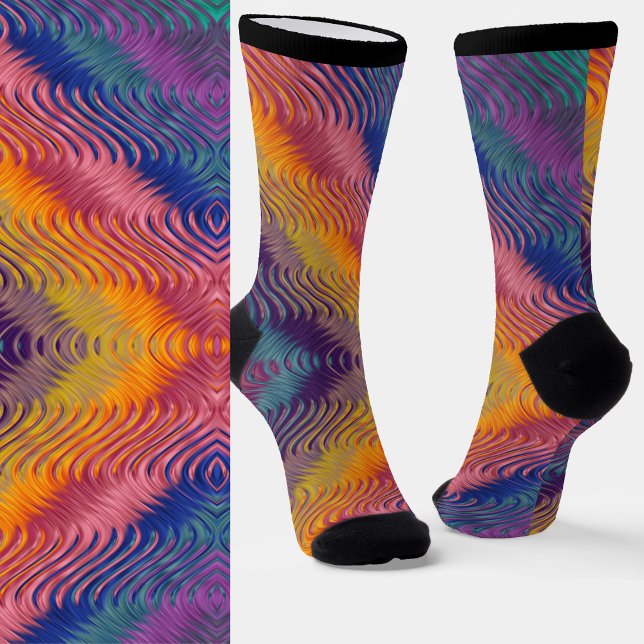 Colorful Swirly Metallic Effect Look Socks (Creator Uploaded)