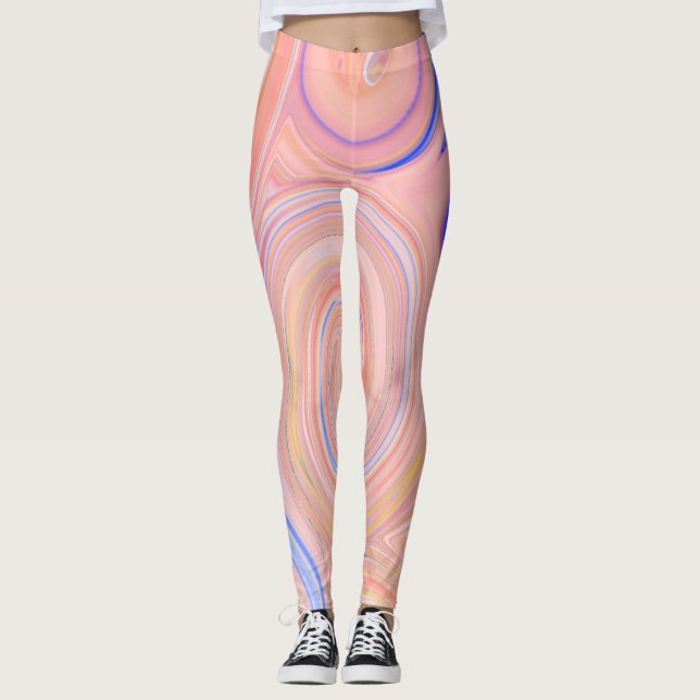 Colorful swirly pattern Leggings (Front)