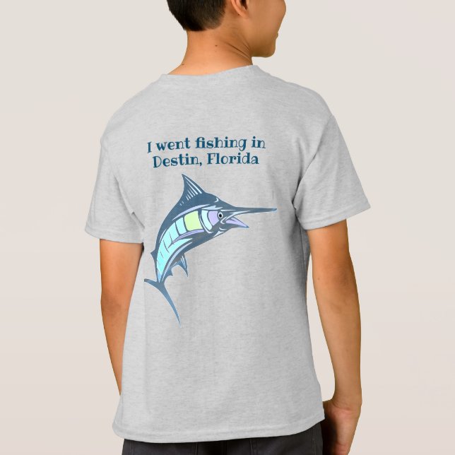 Colorful Swordfish Fishing Souvenir T-Shirt (Back)