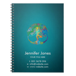 Colorful symbol for Vriksasana - Yoga Tree pose Notebook