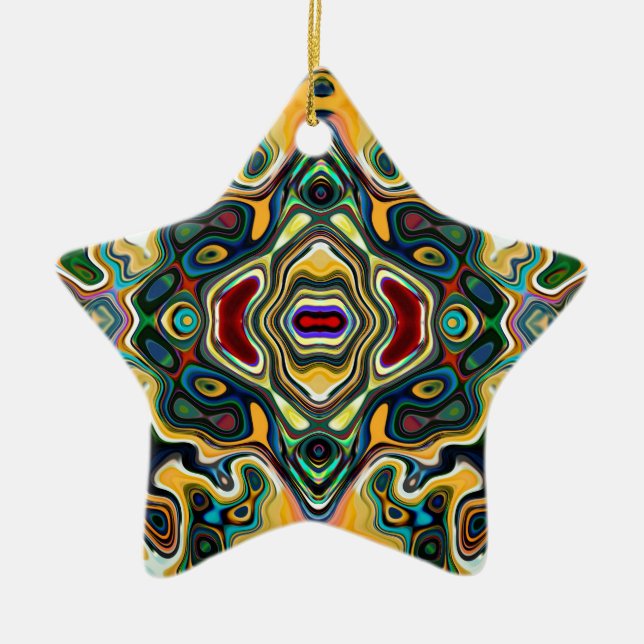 Colorful Symmetric Abstract Ceramic Ornament (Front)