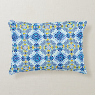 Colorful symmetrical seamless pattern, design in b accent pillow
