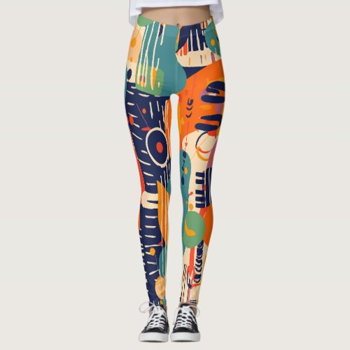 Colorful Symphony of Pianos Leggings