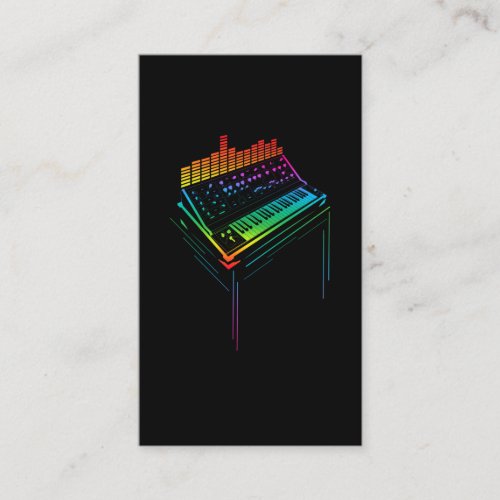Colorful Synth Keyboard Analog Drum Synthesizer Business Card