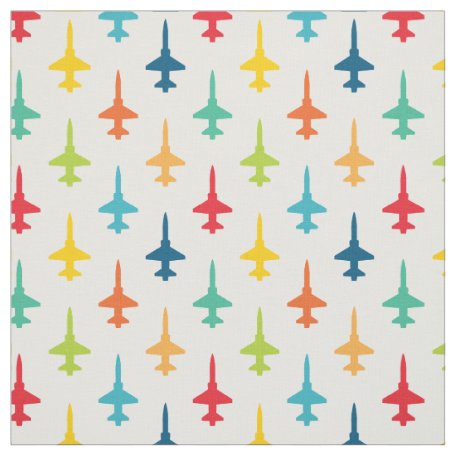Colorful F-22 Raptor Fighter Jet Pattern Primaries Fabric | Zazzle