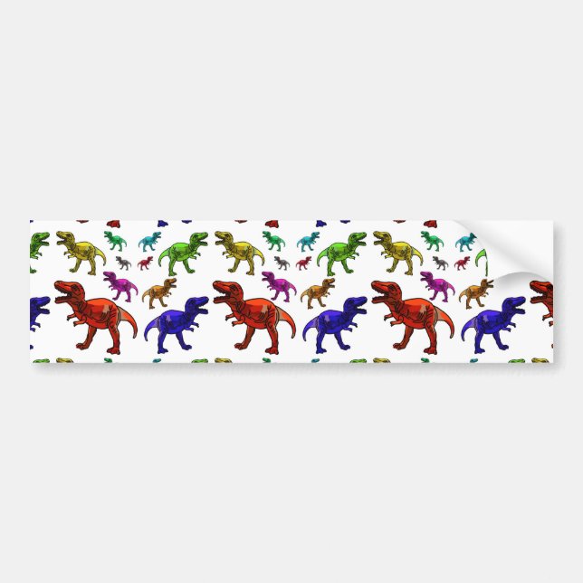 Colorful T-Rex Bumper Sticker (Front)