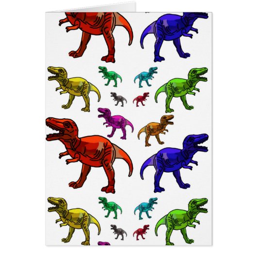Colorful T-Rex Cards (Front)
