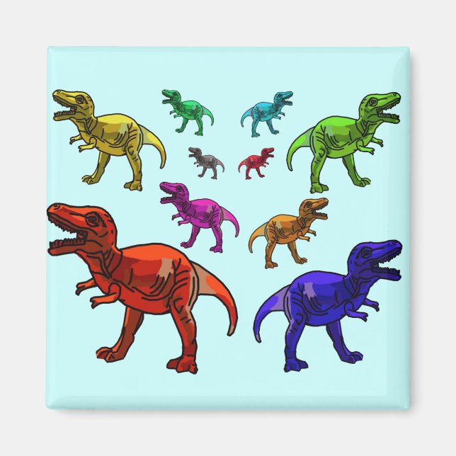 Colorful T-Rex Magnet (Front)