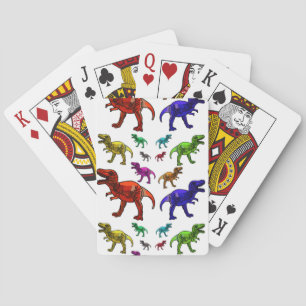 Colorful T-Rex Poker Cards