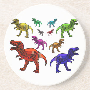 Colorful T-Rex Sandstone Coaster