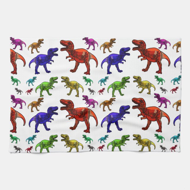 Colorful T-Rex Towel (Horizontal)