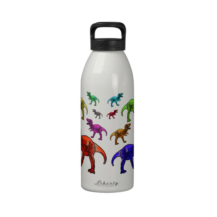 Colorful T Rex Water Bottles