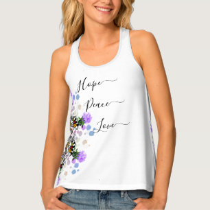 Colorful Tangle Hope, Peace, Love tank