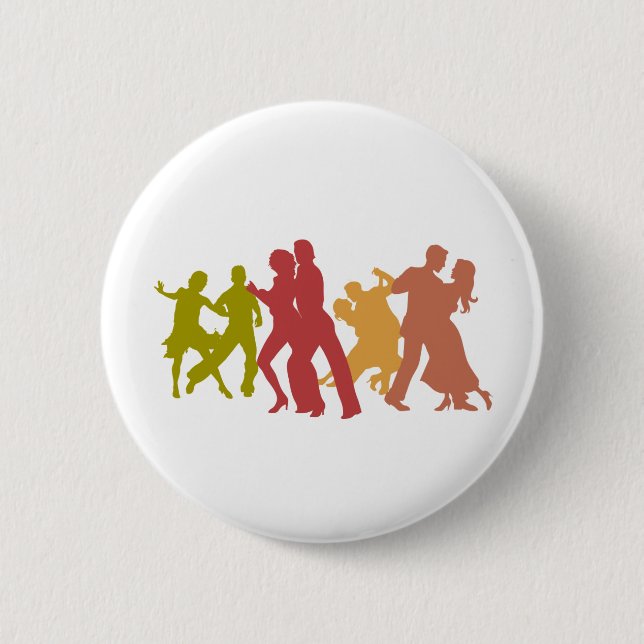 Colorful Tango Dancers Pinback Button (Front)